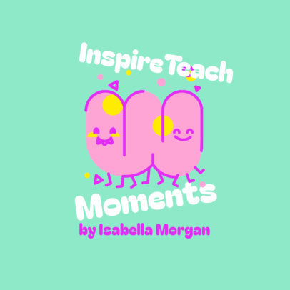 Online Logo Creator for a Kids Academy Featuring Cartoonish Characters