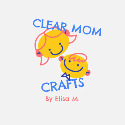 Logo Maker with Smiling Faces for a Kids Learning Center