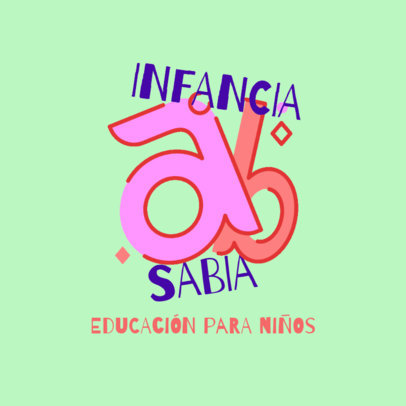 Kids Education Center Logo Maker Featuring Colorful Letters