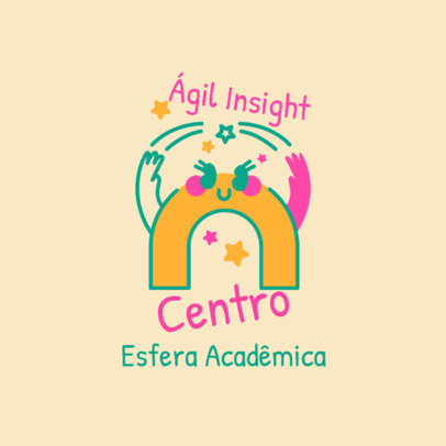 Kids Academy Logo Generator Featuring Colorful Graphics with Smiling Faces