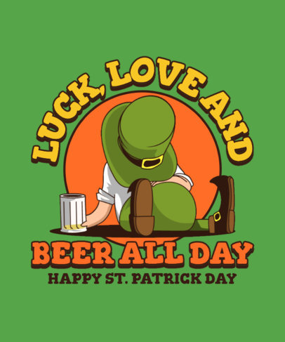 Holiday T-Shirt Design Creator Featuring a St. Patrick's Day-Themed Illustration