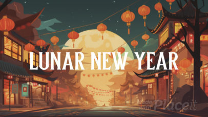 Illustrated Intro Video Creator Featuring a Message for a Happy Lunar New Year