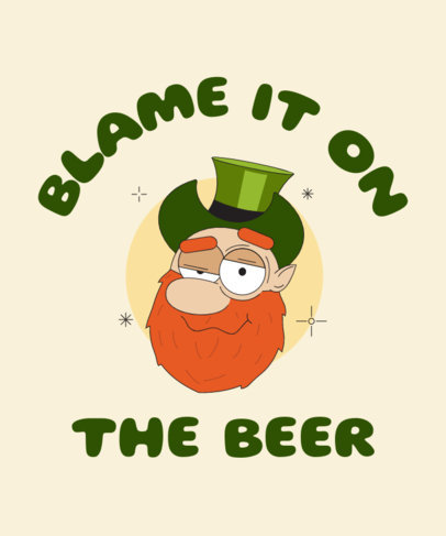T-Shirt Design Generator With a Drunk Leprechaun for St. Patrick's Day