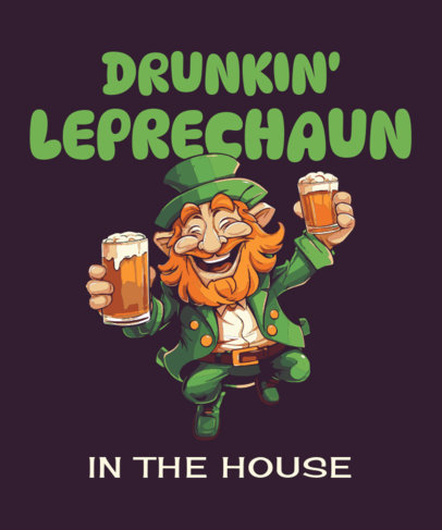 T-Shirt Design Template for the St. Patrick's Day Festivities