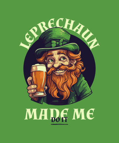 Holiday T-Shirt Design Maker for St. Patrick's Day With a Drunk Leprechaun