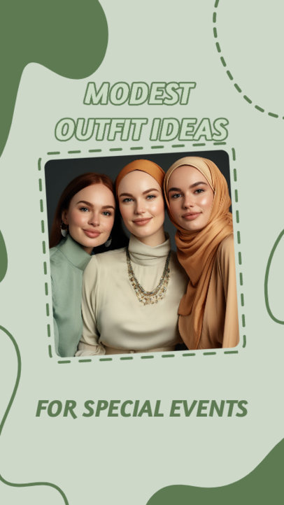 Instagram Story Template to Share Modest Outfit Ideas for Special Events