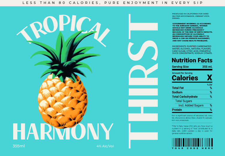 Placeit - Hard Seltzer Label Design Template with an AI-Created Pineapple