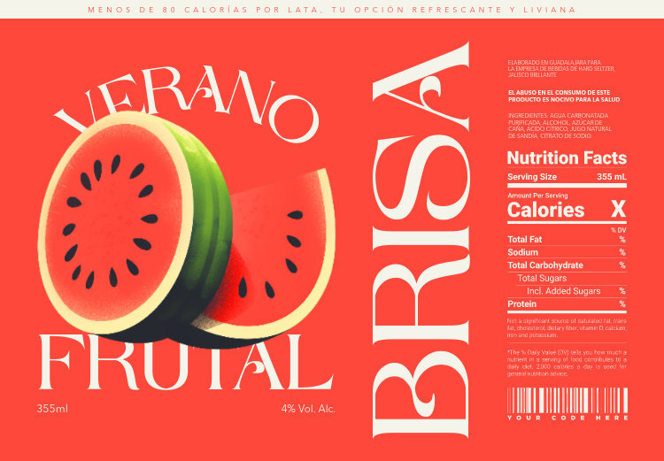 Placeit - Hard Seltzer Label Design Generator with a Watermelon ...