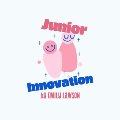 Online Logo Creator Featuring Shapes with Smiling Faces for a Kids Academy