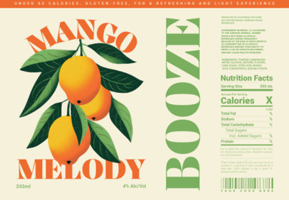 Hard Seltzer Label Design Maker Featuring an AI-Created Mango