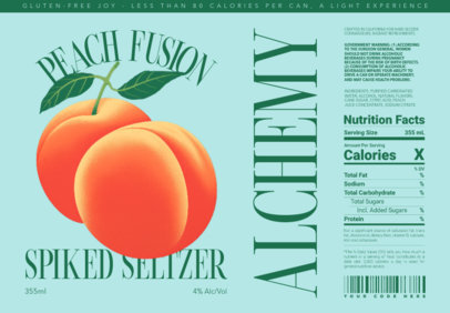 Hard Seltzer Label Design Generator Featuring AI-Created Peaches