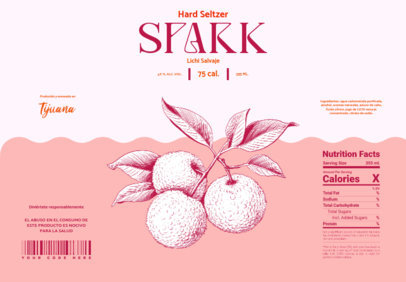 Hard Seltzer Label Design Creator Featuring AI-Generated Lychee Graphics
