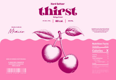 Hard Seltzer Label Design Maker Featuring Cherry Graphics Generated by AI