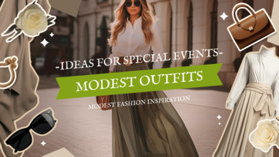 YouTube Thumbnail Template Featuring Modest Fashion Tips for Special Events