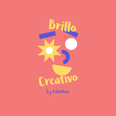 Kids Academy Online Logo Creator with Colorful Shapes 