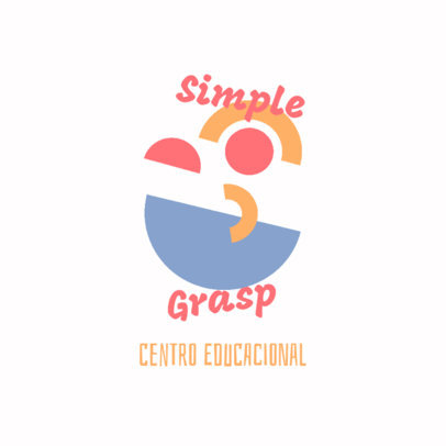 Logo Maker for a Kids Academy Featuring Colorful Figures