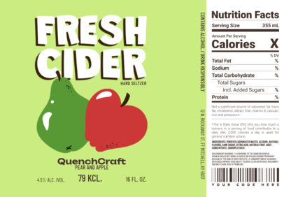 Hard Seltzer Label Design Generator Featuring a Pear and an Apple