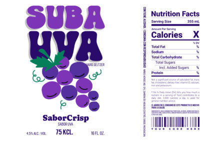 Hard Seltzer Label Design Creator Featuring Illustrated Grapes