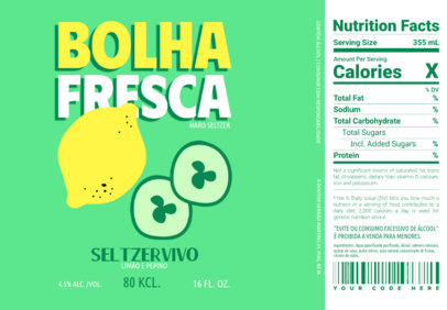 Hard Seltzer Label Design Maker with a Lemon and Cucumber Slices