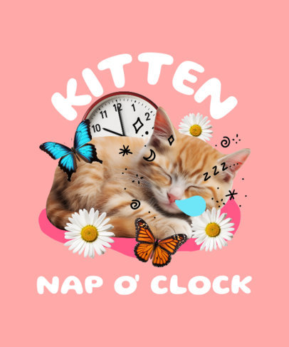 Kitten-Themed T-Shirt Design Maker Featuring a Funny Quote 3791k-6245