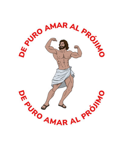 T-Shirt Design Creator with a Muscular Jesus Illustration and a Funny Quote