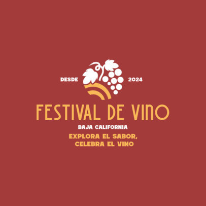 Logo Maker for a Wine Festival Featuring an Abstract Bunch of Grapes