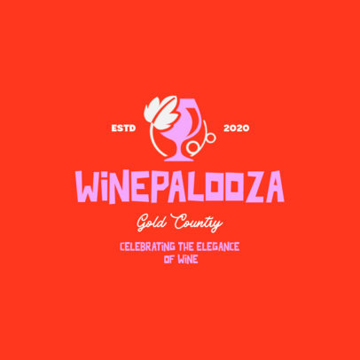 Online Logo Creator with a Glass Icon for a Wine Festival