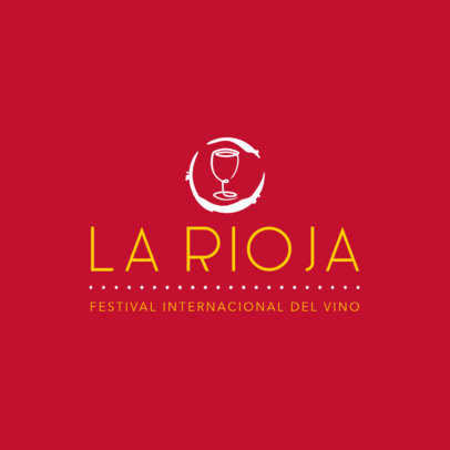 International Wine Festival Logo Creator with a Glass Graphic 6345g