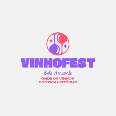 International Wine Fair Logo Maker Featuring Illustrated Glasses