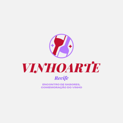 Online Logo Generator for a Wine Fair Featuring Glass Illustrations