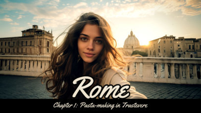 YouTube Thumbnail Creator with an AI-Created Woman for a Rome Foodie Vlog