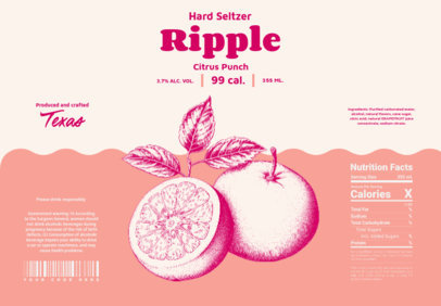 Hard Seltzer Label Design Generator for a Citrus Flavor with an Orange Graphic