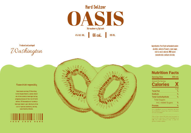 Placeit - Hard Seltzer Label Design Creator Featuring a Sliced Kiwi ...