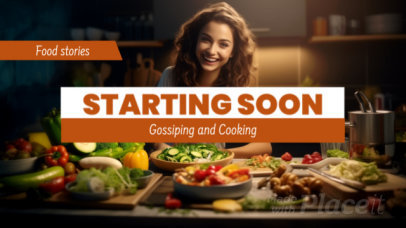 Twitch Screen Video Maker Featuring a Starting Soon Message for a Foodie Channel 1047 7794