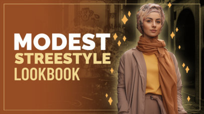 Modest Fashion YouTube Thumbnail Generator for a Streetstyle Lookbook Vlog 4520-6255a