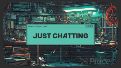 Retro-Aesthetic Twitch Screen Video Template for a Just Chatting Channel 