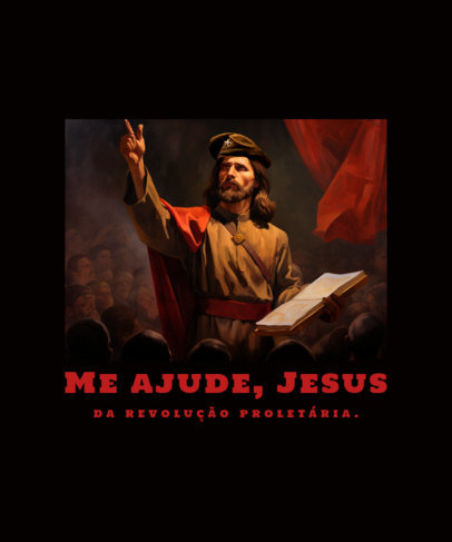 T-Shirt Design Generator with a Funny Illustration of Jesus as a Revolutionary