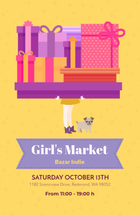 Placeit - Online Flyer Maker for a Bazaar with Gift Clipart