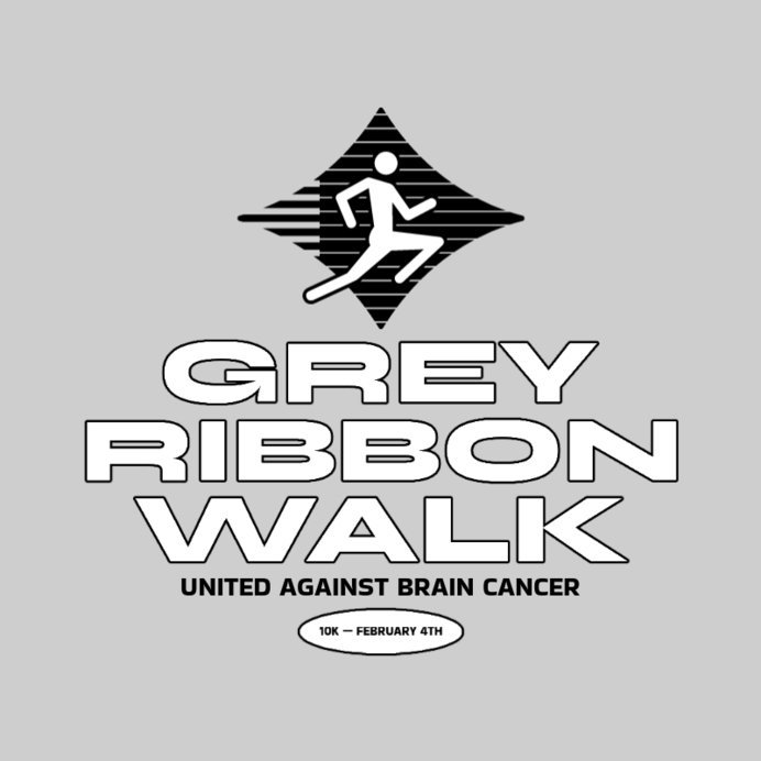 Walking Marathon Logo Maker Featuring a Brain Cancer Awareness Theme