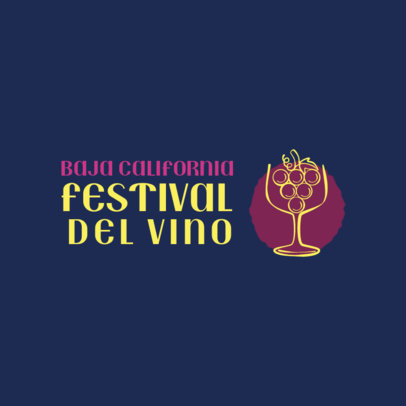 Festival Logo Template for a Wine Tasting Event