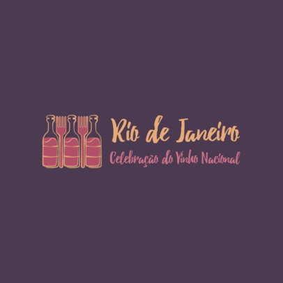 Festival Logo Template for a National Wine Celebration Event