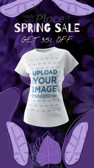 Spring Promo-Themed Video of a 3D Round-Neck T-Shirt