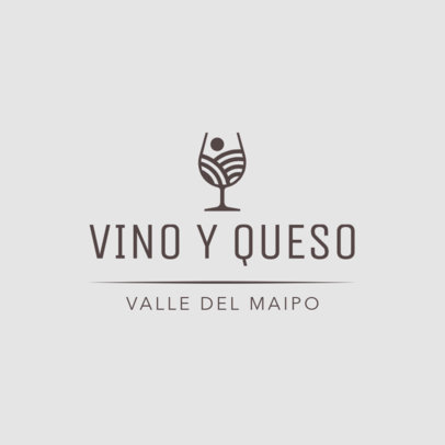 Wine and Cheese Festival Logo Maker Featuring an Abstract Glass Icon 6345h