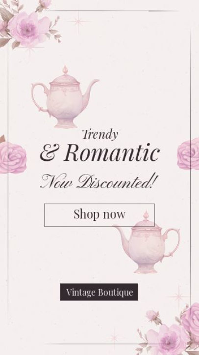Instagram Story Video Creator With an Ad for a Coquette-Inspired Boutique Sale 7782