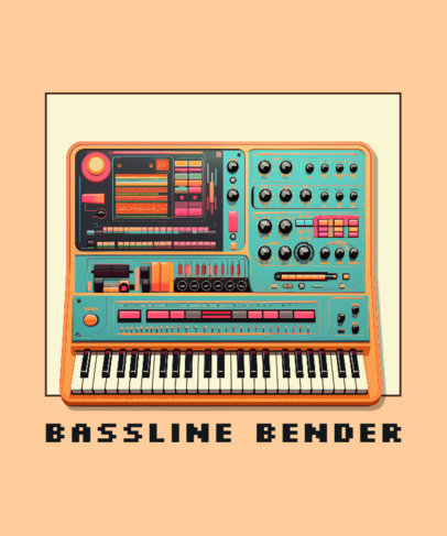 T-Shirt Design Generator for Musicians with an Illustrated Synthesizer 