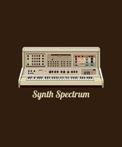 T-Shirt Design Maker for Musicians Featuring a Synthesizer Illustration 5622-6274
