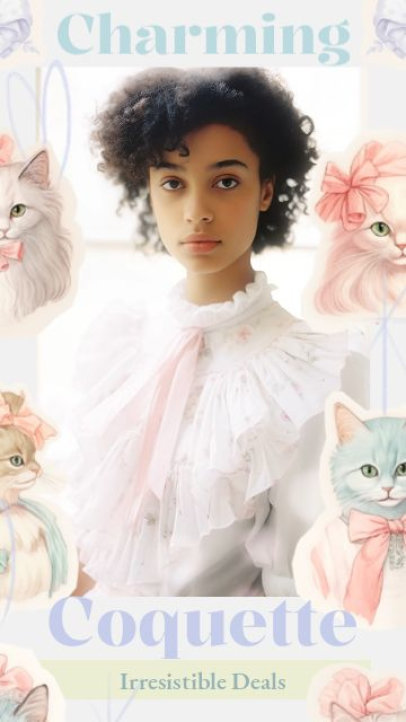 Instagram Story Video Generator Featuring an Ad for Special Deals With a Coquette Aesthetic 7783