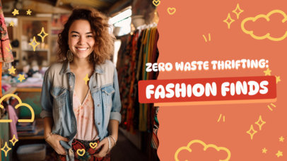 YouTube Thumbnail Maker for a Zero Waste Thrifting-Themed Vlog