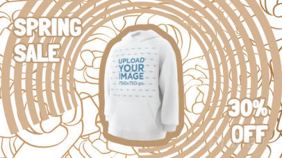 Pullover Hoodie Video Featuring a Special Discount for a Spring Sale