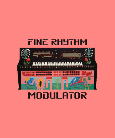 T-Shirt Design Generator with a Colorful Keyboard for Musicians 5622-6274